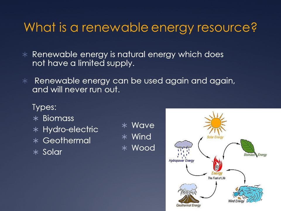 What is a renewable energy resource.