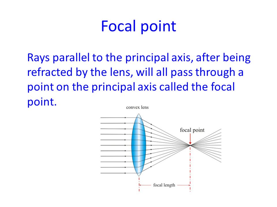 Lesson 4 Define the terms principal axis, focal point, focal length and  linear magnification as applied to a converging (convex) lens. Define the  power. - ppt download