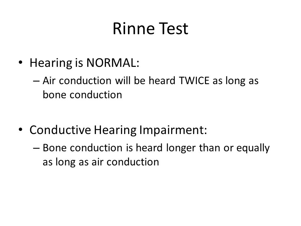 Hearing Lab Tests Rinne Test Rinne Htm Rinne Htm Ppt Download