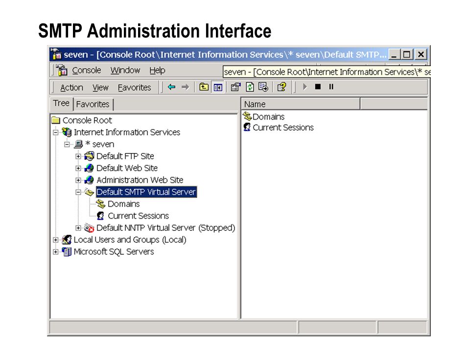 SMTP Administration Interface