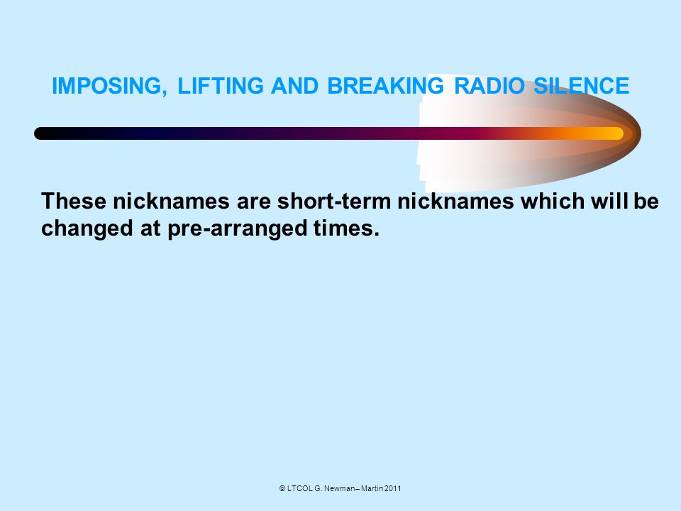 breaking radio silence