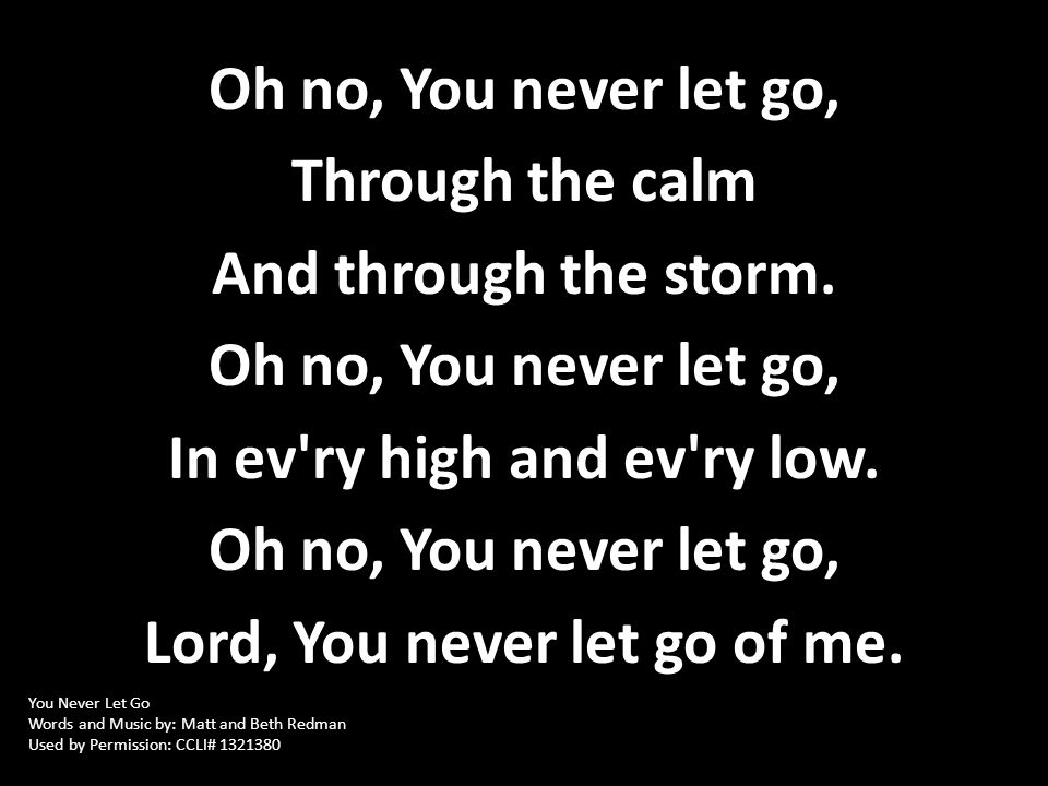 You Never Let Go Words and Music by: Matt and Beth Redman. - ppt download