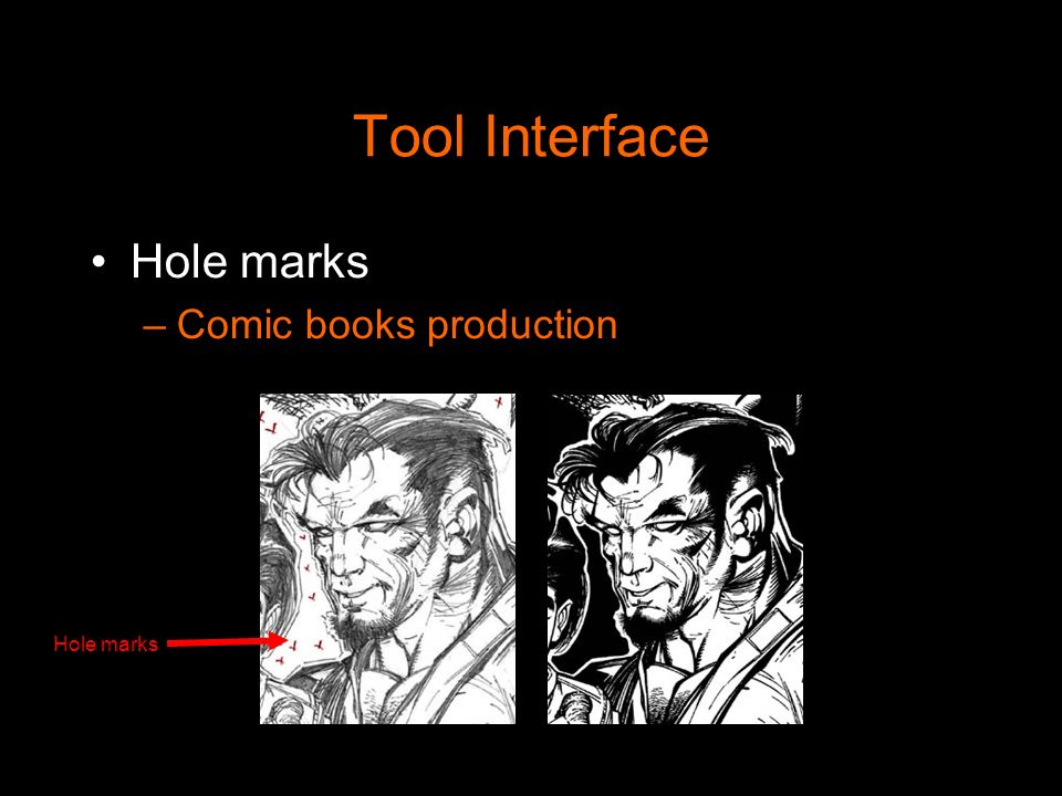 Tool Interface Hole marks –Comic books production Hole marks Stone #3 (Avalon Studios)