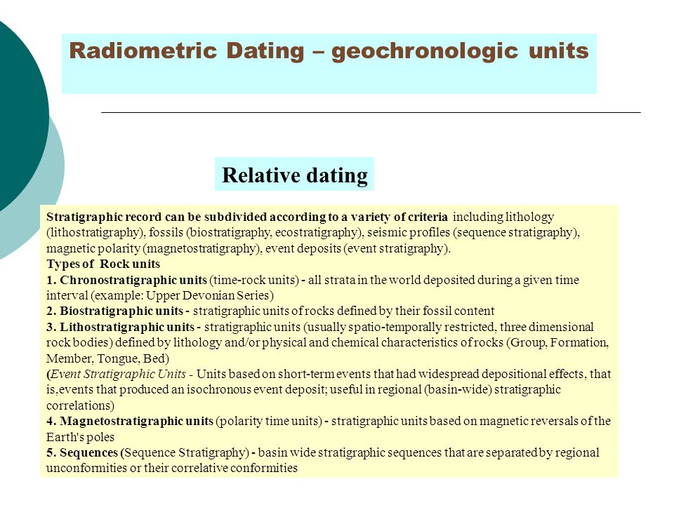 Stratigraphic relative dating