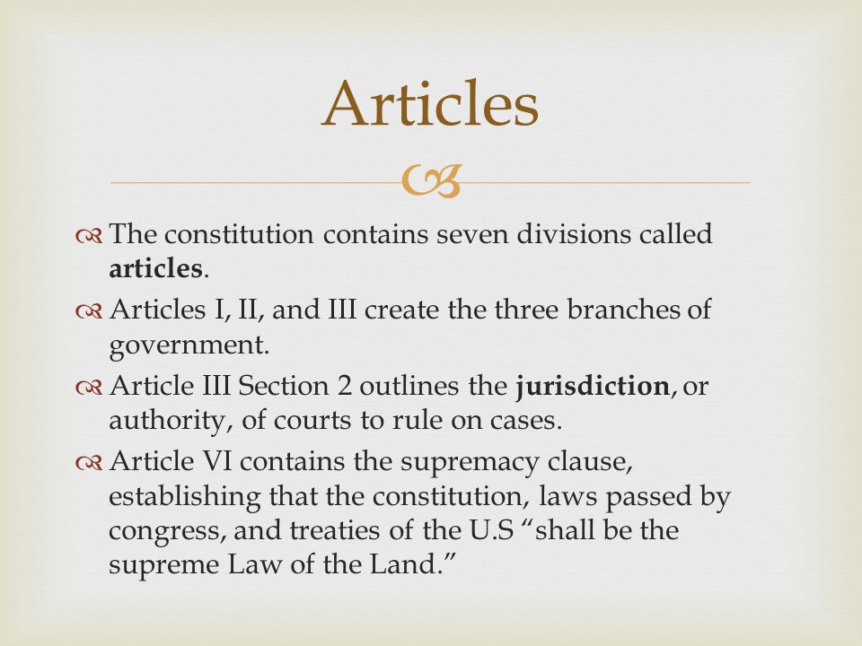 THE CONSTITUTION.  Section 1: Structure and Principles  The Constitution  is divided in to three parts – the Preamble, articles, and amendments.   Preamble. - ppt download
