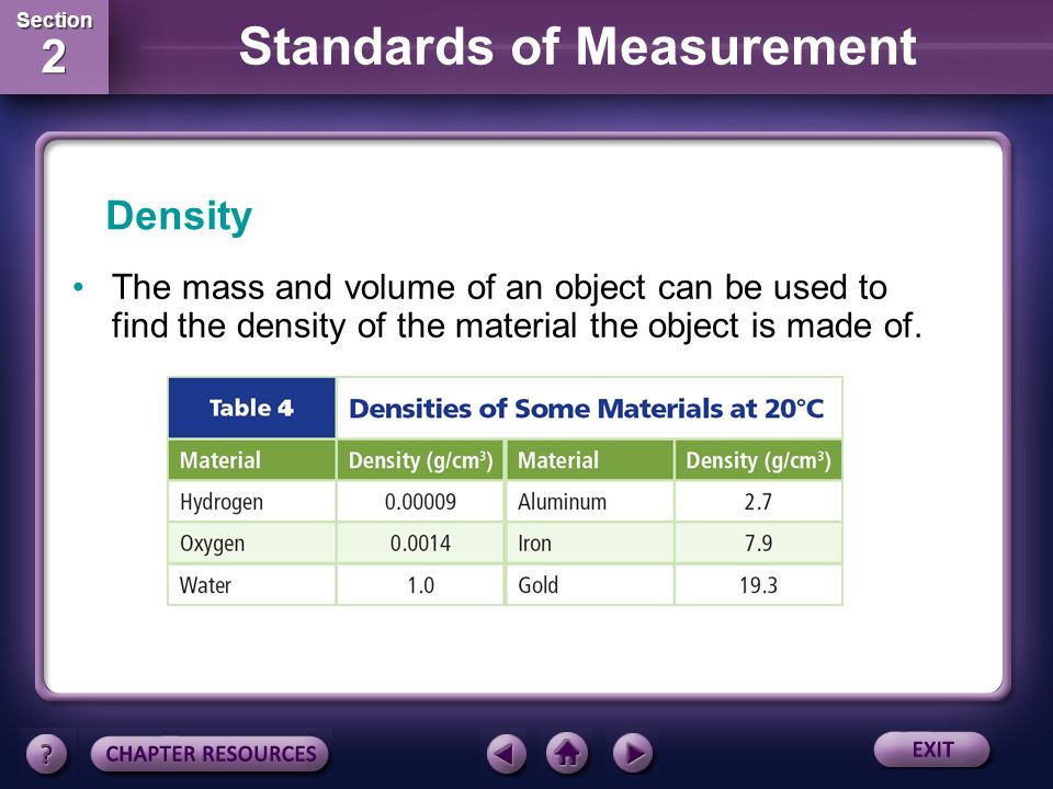 Section 2 Section 2 Standards of Measurement Measuring Matter Mass is a measurement of the quantity of matter in an object.