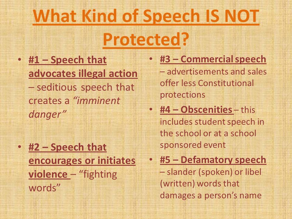 First Amendment Freedom Of Speech What Can And Cannot Be Said In America Today Ppt Download