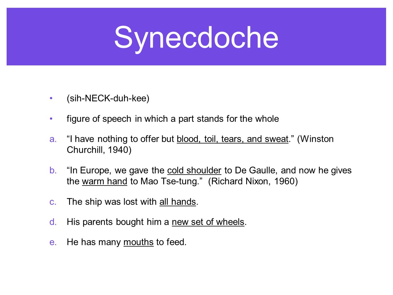What is synecdoche 10 What is synecdoche 99