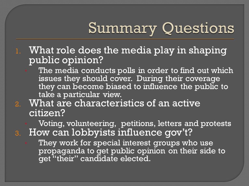 media shaping public opinion