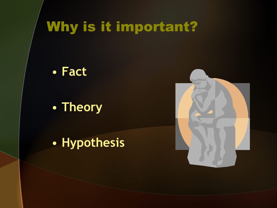 Why is it important Fact Theory Hypothesis