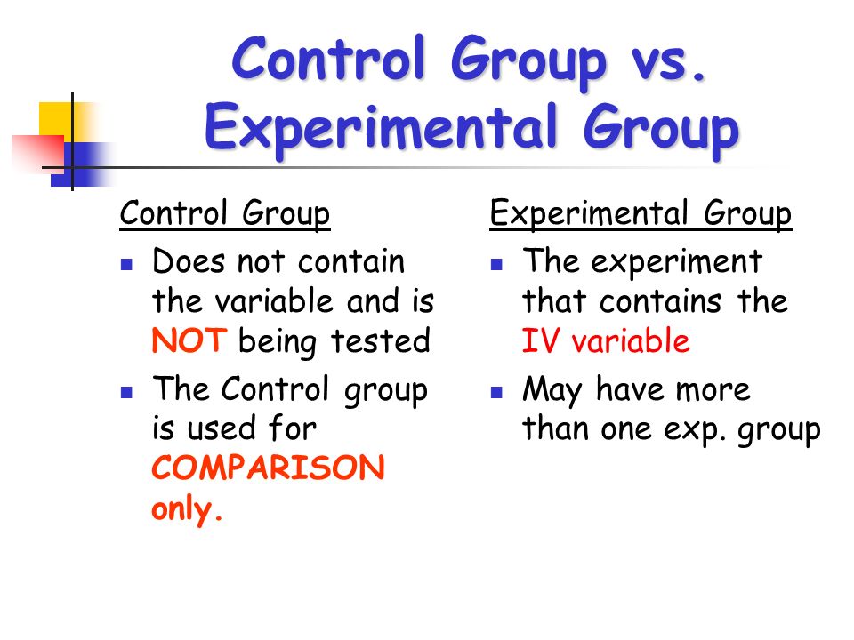 Control Group vs.
