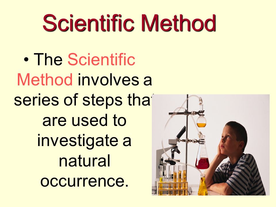 The Scientific Method involves a series of steps that are used to investigate a natural occurrence.