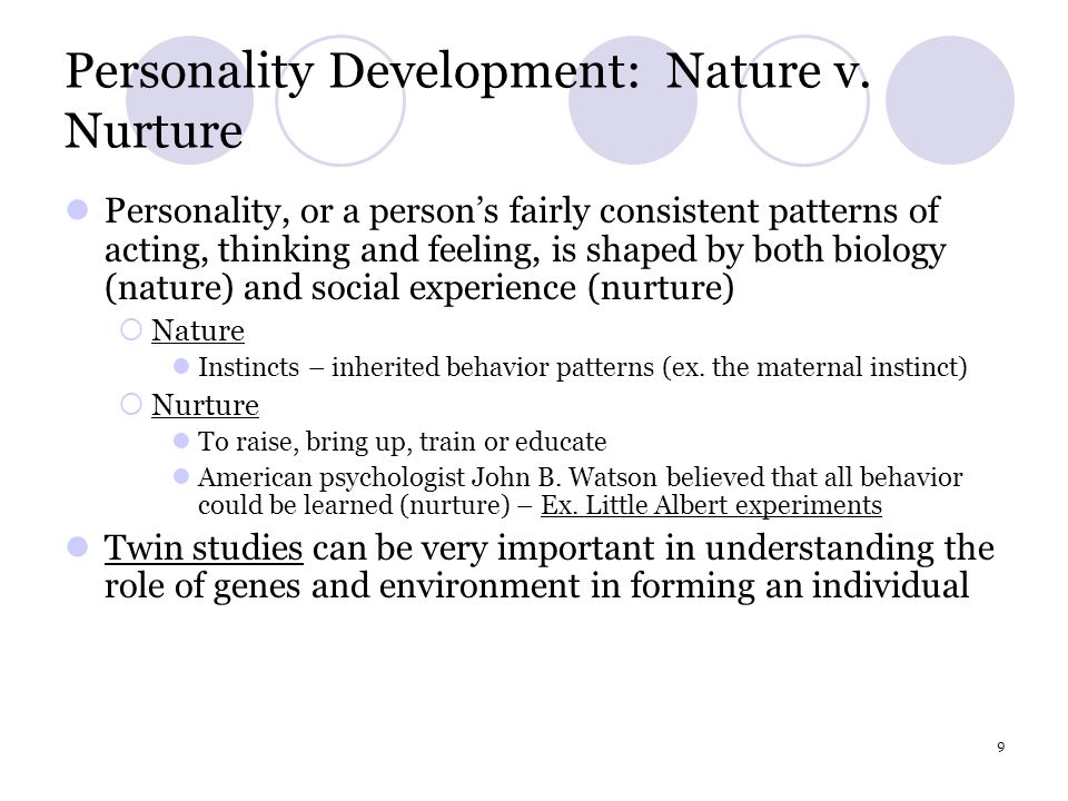 importance of nature & nurture in personality development