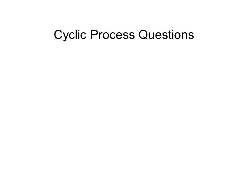 Cyclic Process Questions A fixed quantity of ideal gas is contained within a metal cylinder that is sealed with a movable, frictionless, insulating piston.