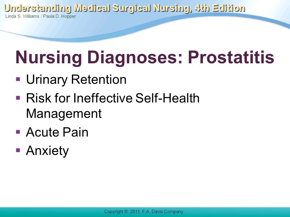 nursing management of prostatitis