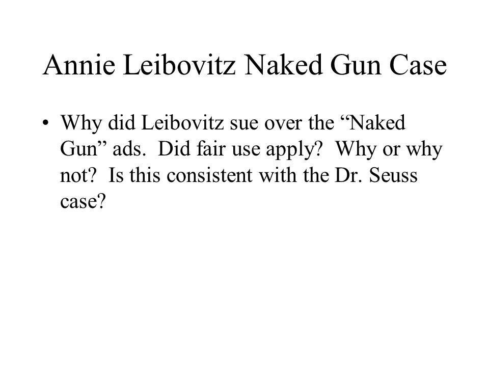 Why did Leibovitz sue over the Naked Gun ads. Did fair use apply.