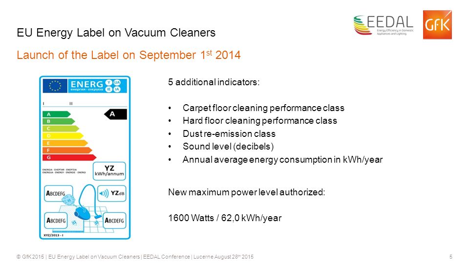 1© GfK 2015 | EU Energy Label on Vacuum Cleaners | EEDAL Conference |  Lucerne August 28 th 2015 EU Energy Label on Vacuum Cleaners: Evaluation  and market. - ppt download