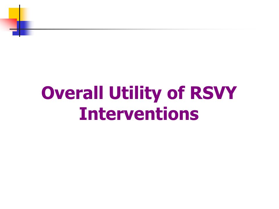 Overall Utility of RSVY Interventions