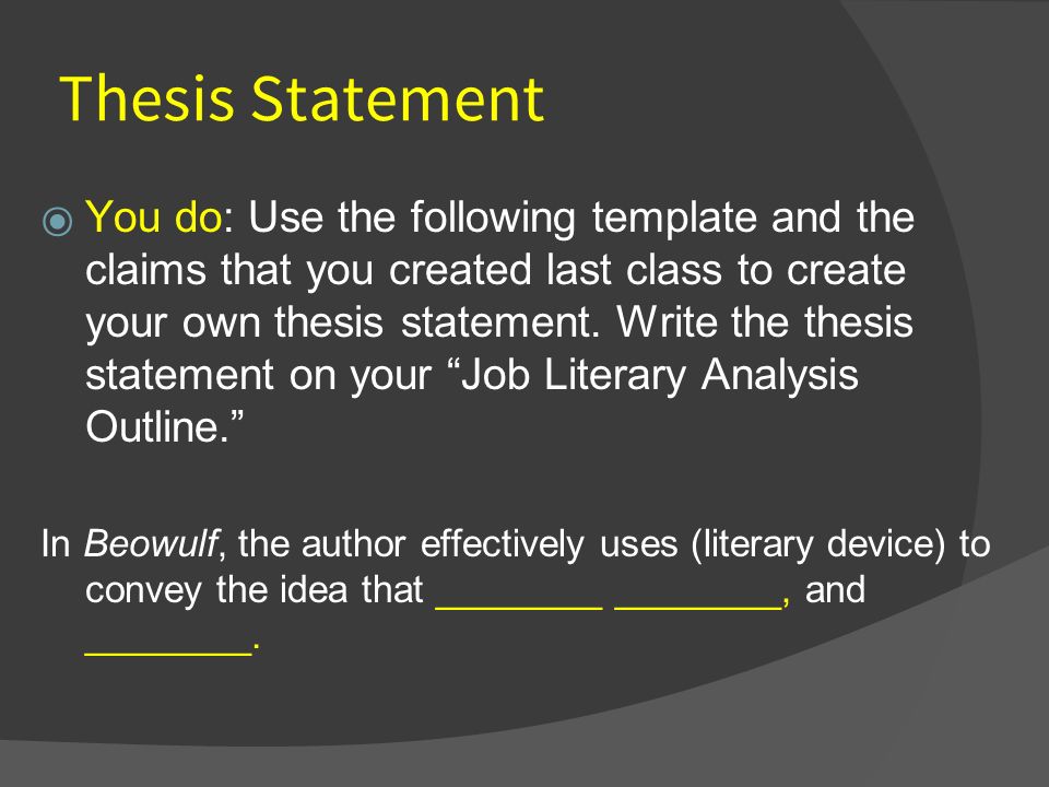 Help thesis statement beowulf