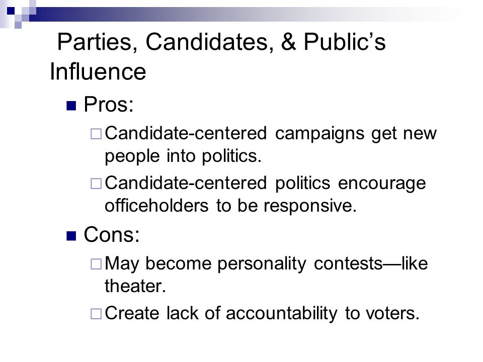 candidate centered elections