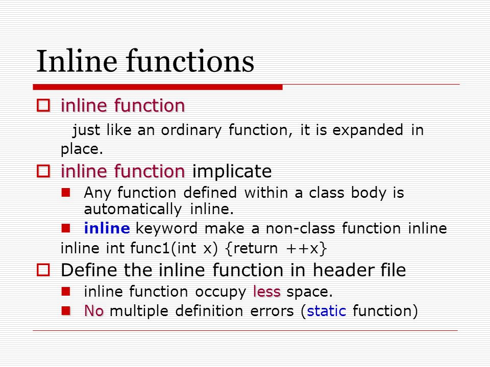 Inline function