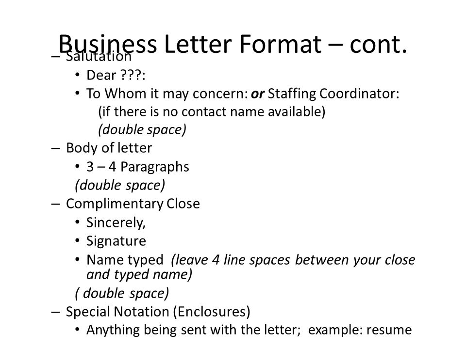 Business Letter Format Spacing from images.slideplayer.com