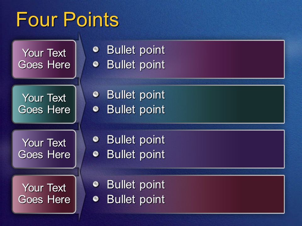 Four Points Your Text Goes Here Bullet point Your Text Goes Here