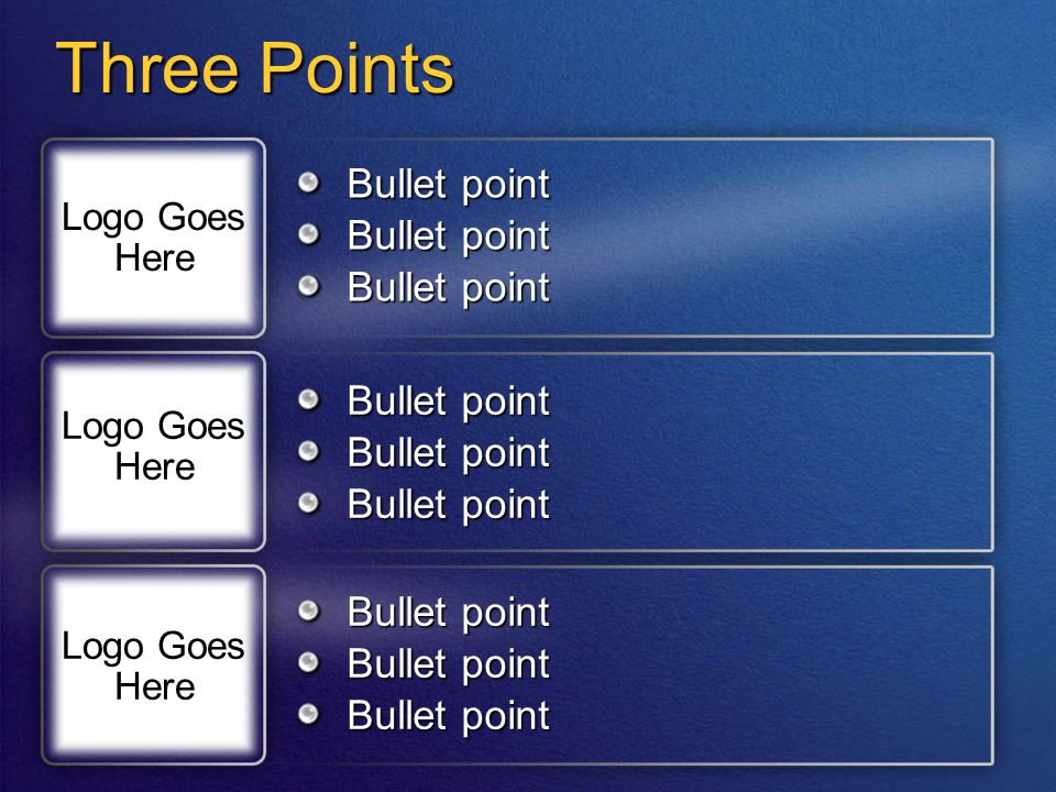 Three Points Logo Goes Here Bullet point