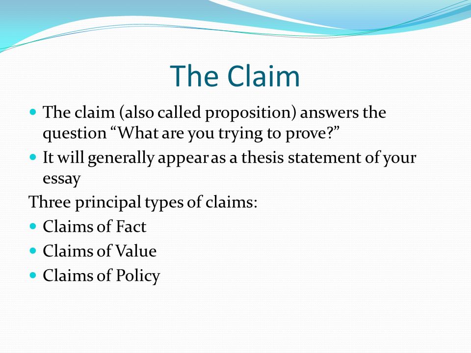 Supporting Claims