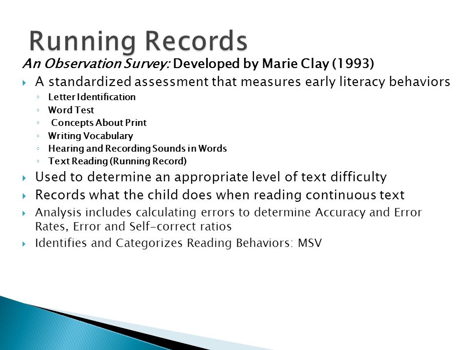 running record observation