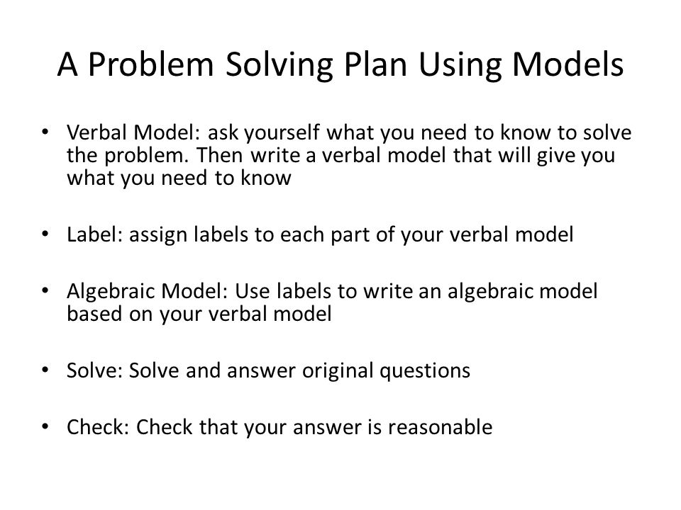 models of problem solving