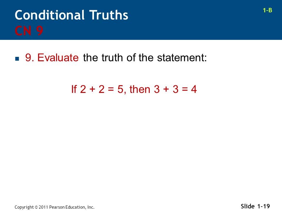 1-B Conditional Truths CN 9 9.