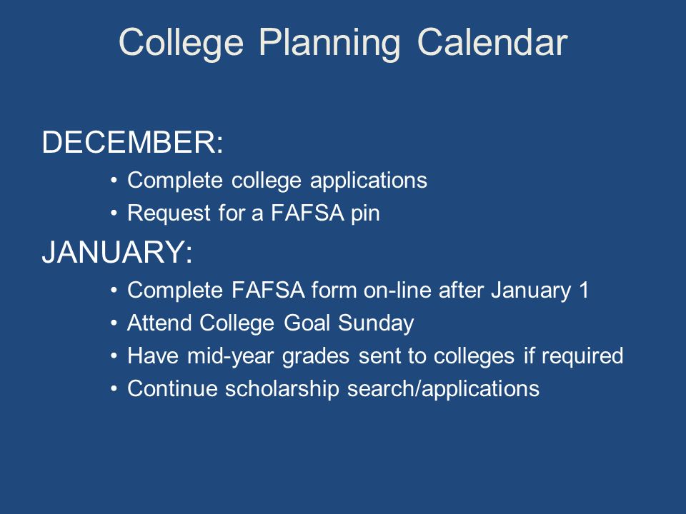 college planning night by trmc guidance department october 1 ppt college planning calendar