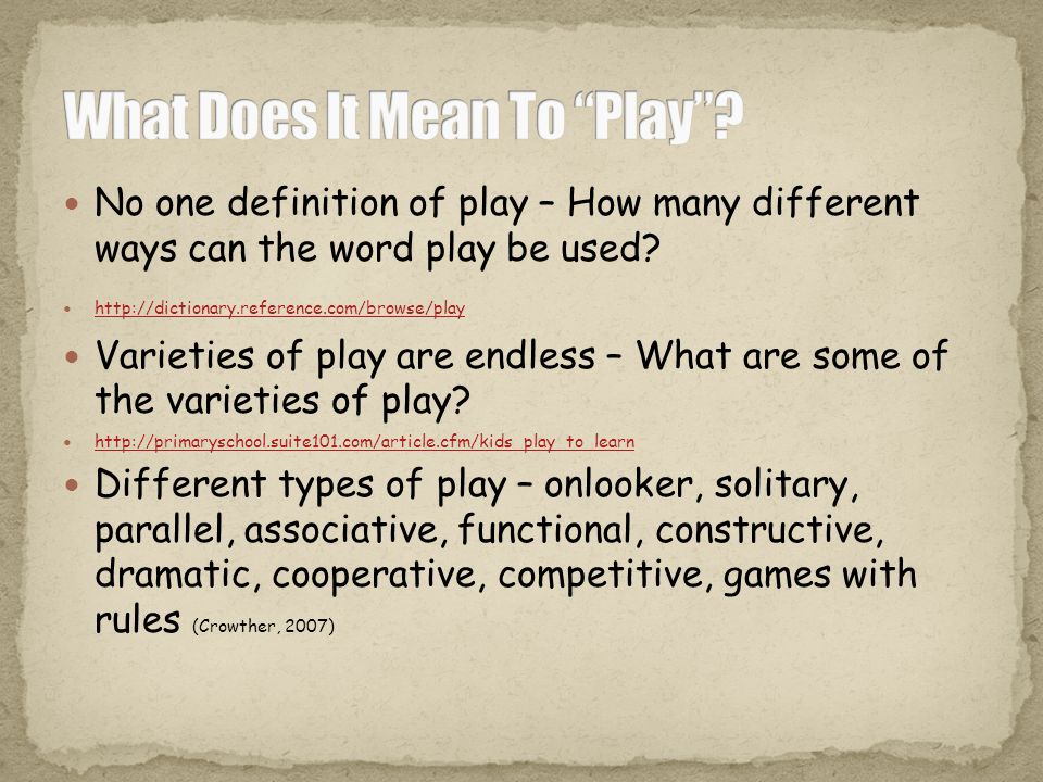 Definition & Meaning of Play