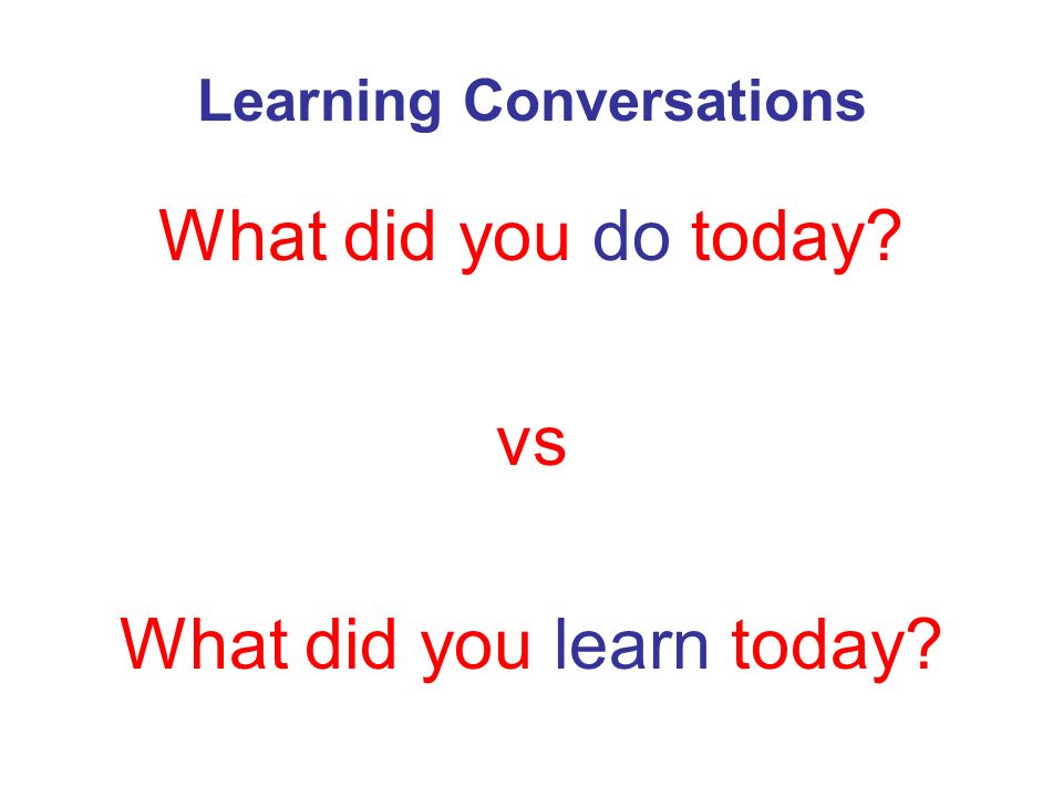 Learning Conversations What did you do today vs What did you learn today