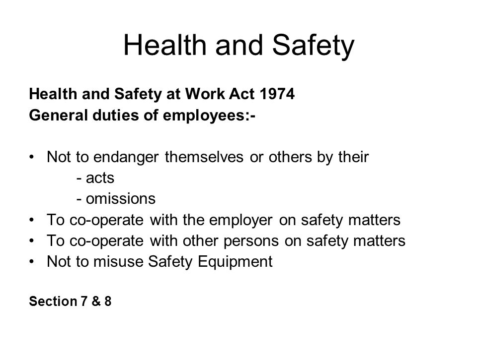 Health and Safety Induction. Health and Safety Introduction Health and  Safety Structure Health and Safety Policy Employee Responsibilities. - ppt  download