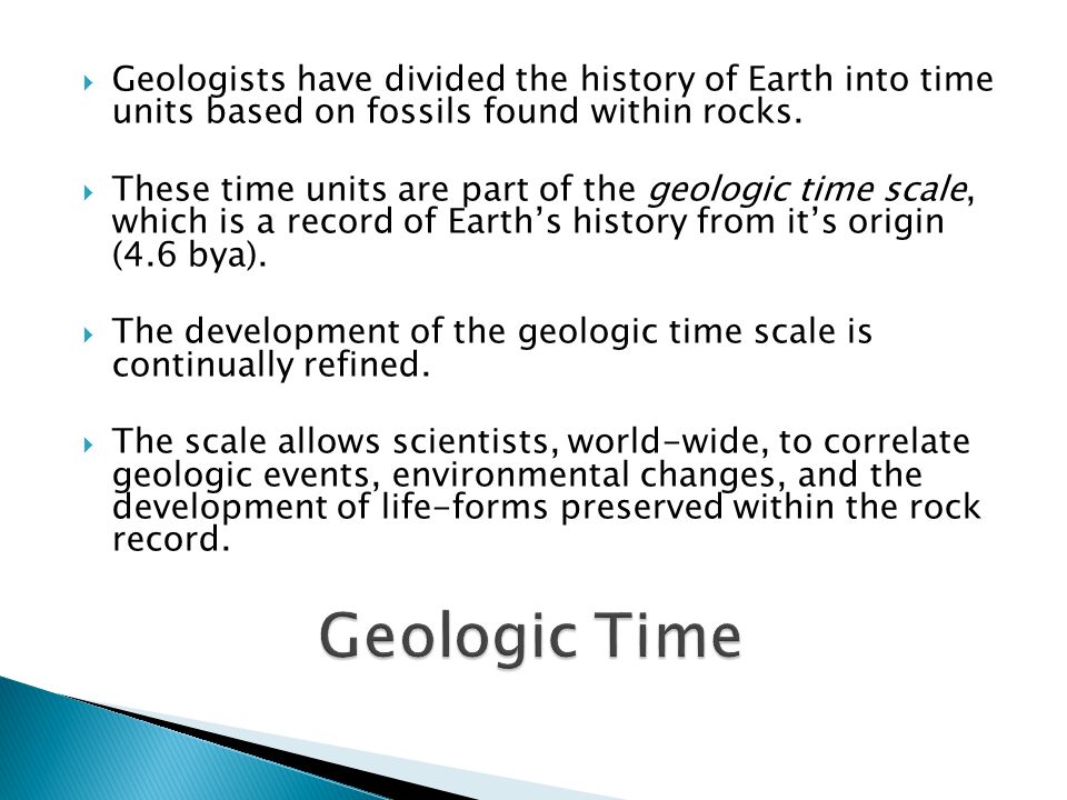 geologic time is divided into units based upon types of
