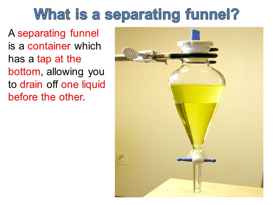separating funnel oil and water