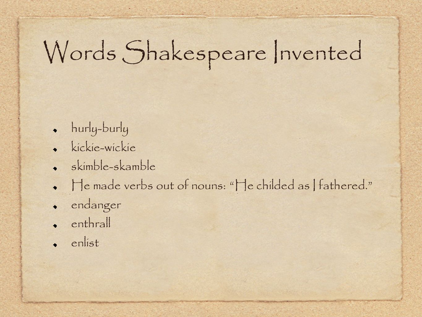 words shakespeare came up with