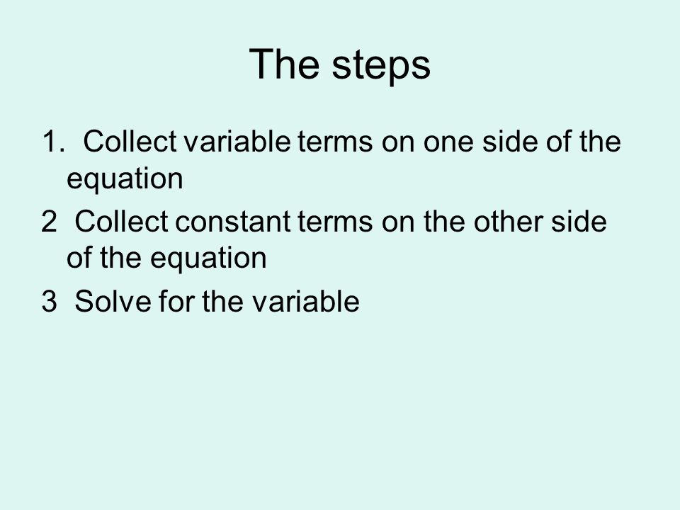 The steps 1.