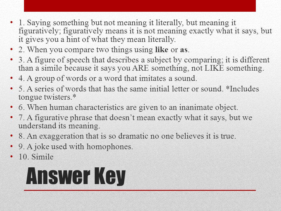 Answer Key 1.