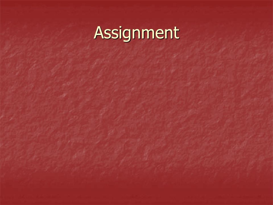 Assignment