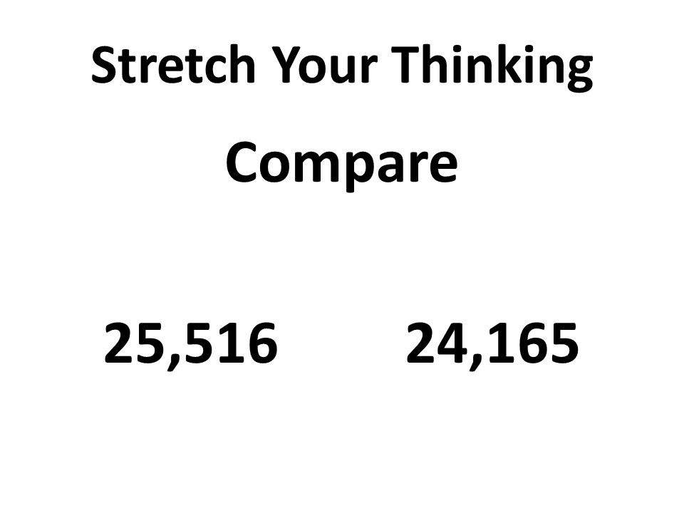 Stretch Your Thinking Compare 25,516 24,165