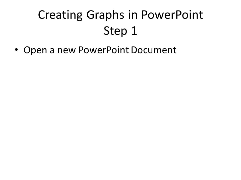 Creating Graphs in PowerPoint Step 1 Open a new PowerPoint Document