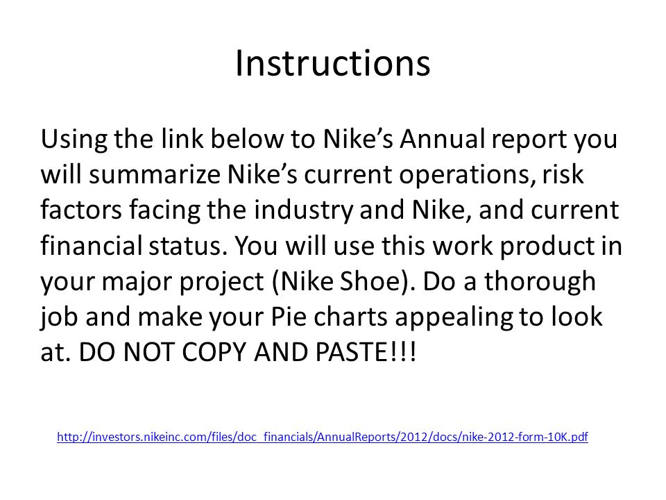 Nike's Annual Report Analysis Your Name Your Class / Period. - ppt download