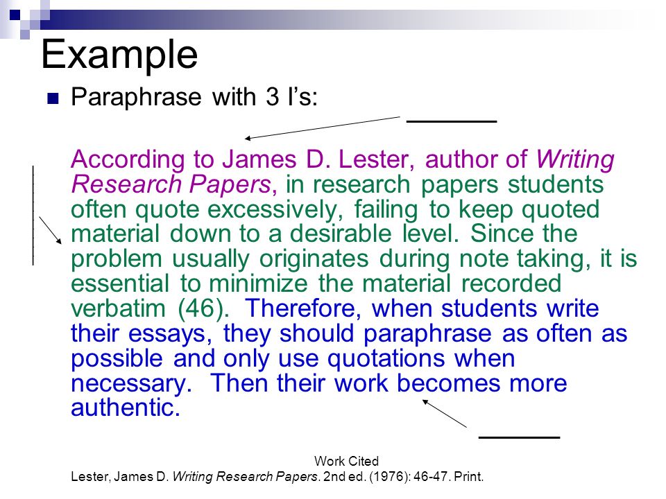 the example of paraphrase