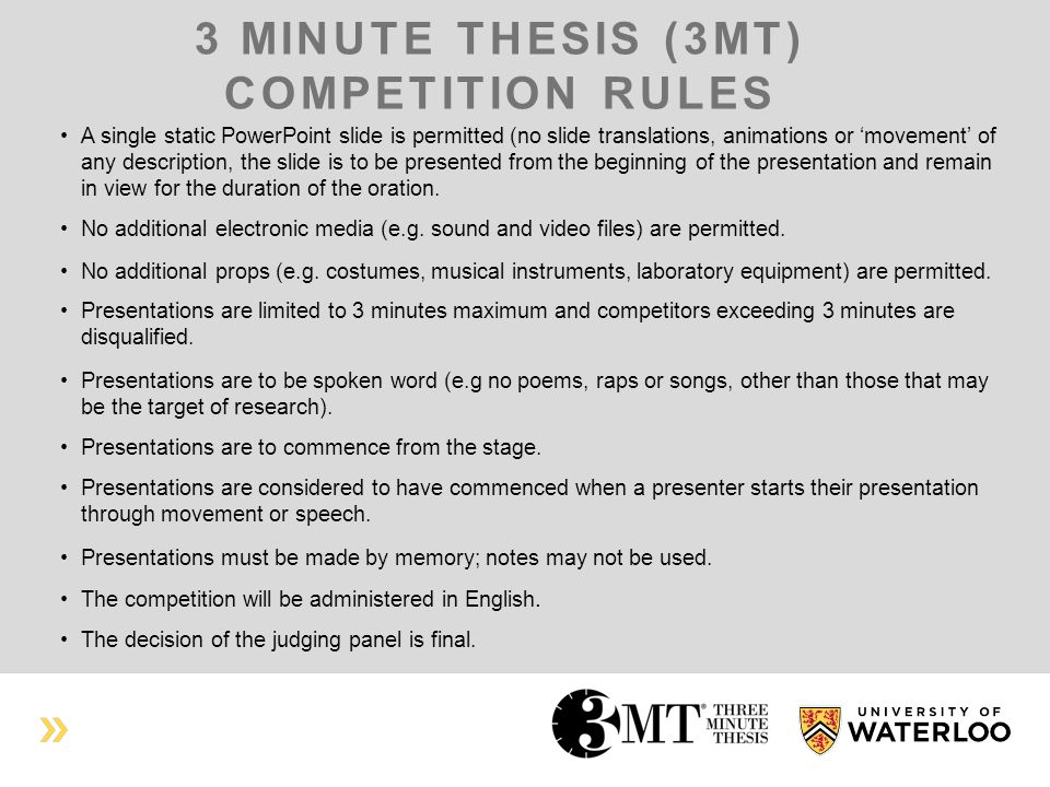 WELCOME TO THE 3 MINUTE THESIS (3MT) COMPETITION FACULTY OF XX INSERT DATE  HERE. - ppt download