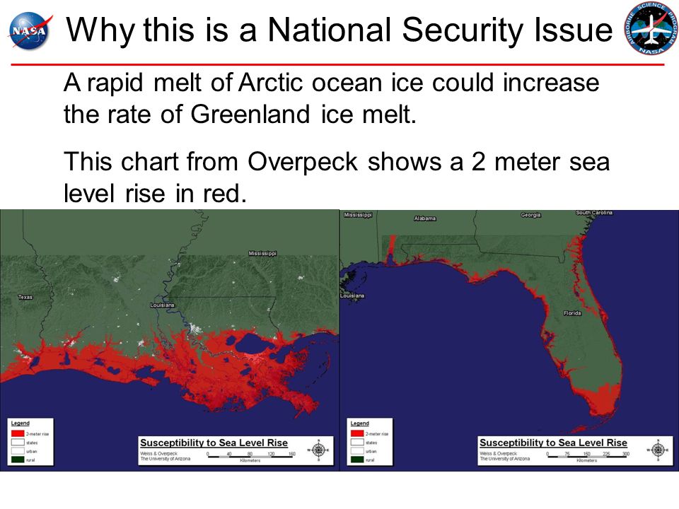 12/1/20158 A rapid melt of Arctic ocean ice could increase the rate of Greenland ice melt.