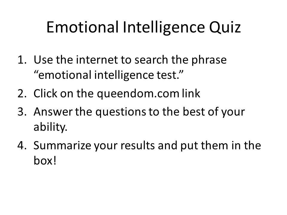 queendom com emotional intelligence test