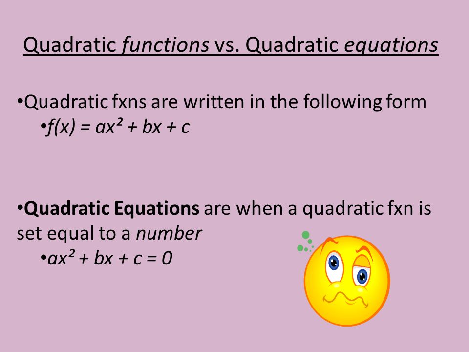 Quadratic functions vs.